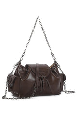 Chain Strap Shoulder Bag - Dark Coffee -1