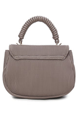 Pleated Top Handle Bag - Pearl Grey -2