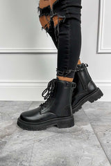 ARLO Chunky Ankle Boots - Black PU - 2