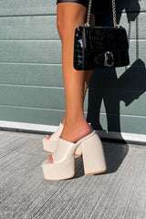ASHLYN Super Chunky Platform Heels - Cream