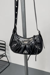 Cross Body Studded Bag - Black