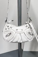 Cross Body Studded Bag - White - 2