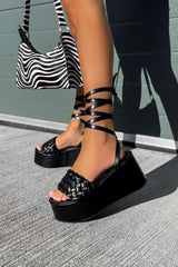 CHLOE Chunky Platform Sandals - Black PU - 2