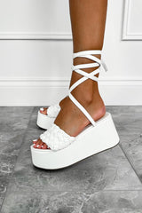 CHLOE Chunky Platform Sandals - White PU