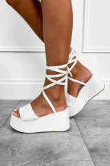 CHLOE Chunky Platform Sandals - White PU -1