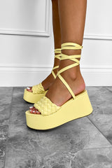 CHLOE Chunky Platform Sandals - Yellow PU - 1