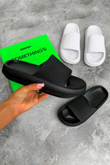 CLARA Flat Slider Sandals - Black -2