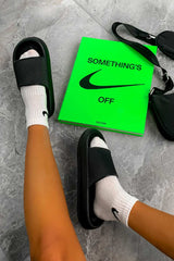 CLARA Flat Slider Sandals - Black - 1