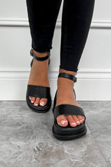 CRYSTAL Chunky Sandals - Black - 1