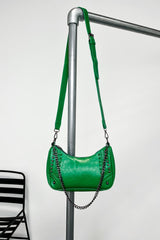Cross Body Studded Chain Bag - Green - 1