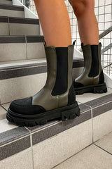 DENI Chunky Ankle Boots - Khaki - 3