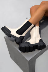 ETTA Chunky Chelsea Ankle Boots - Beige 3