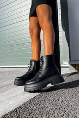 REGULATE Chunky Ankle Boots - Black PU - 2