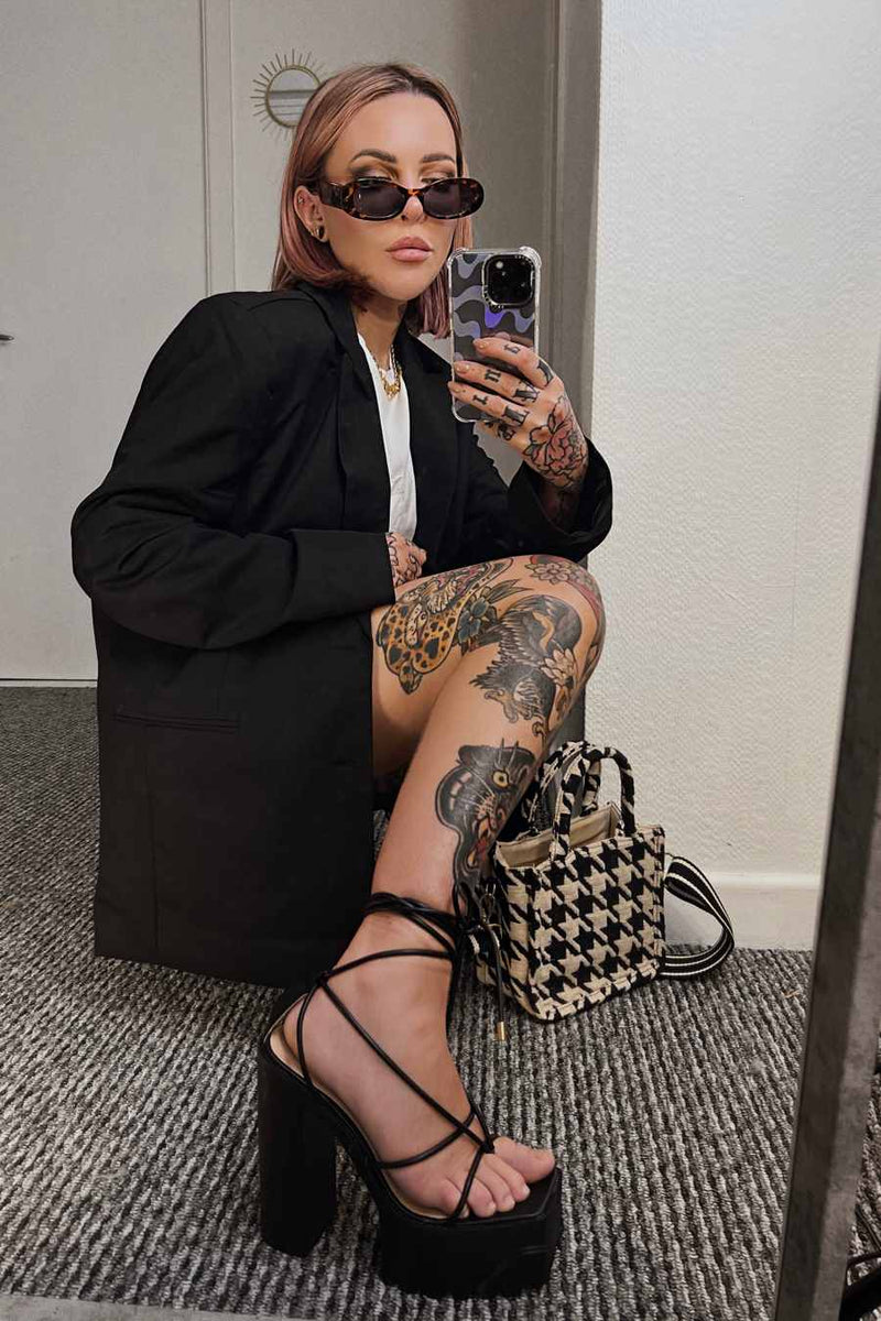 JADE Chunky Platform Heels - Black 4