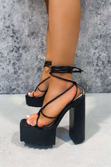 JADE Chunky Platform Heels - Black 3