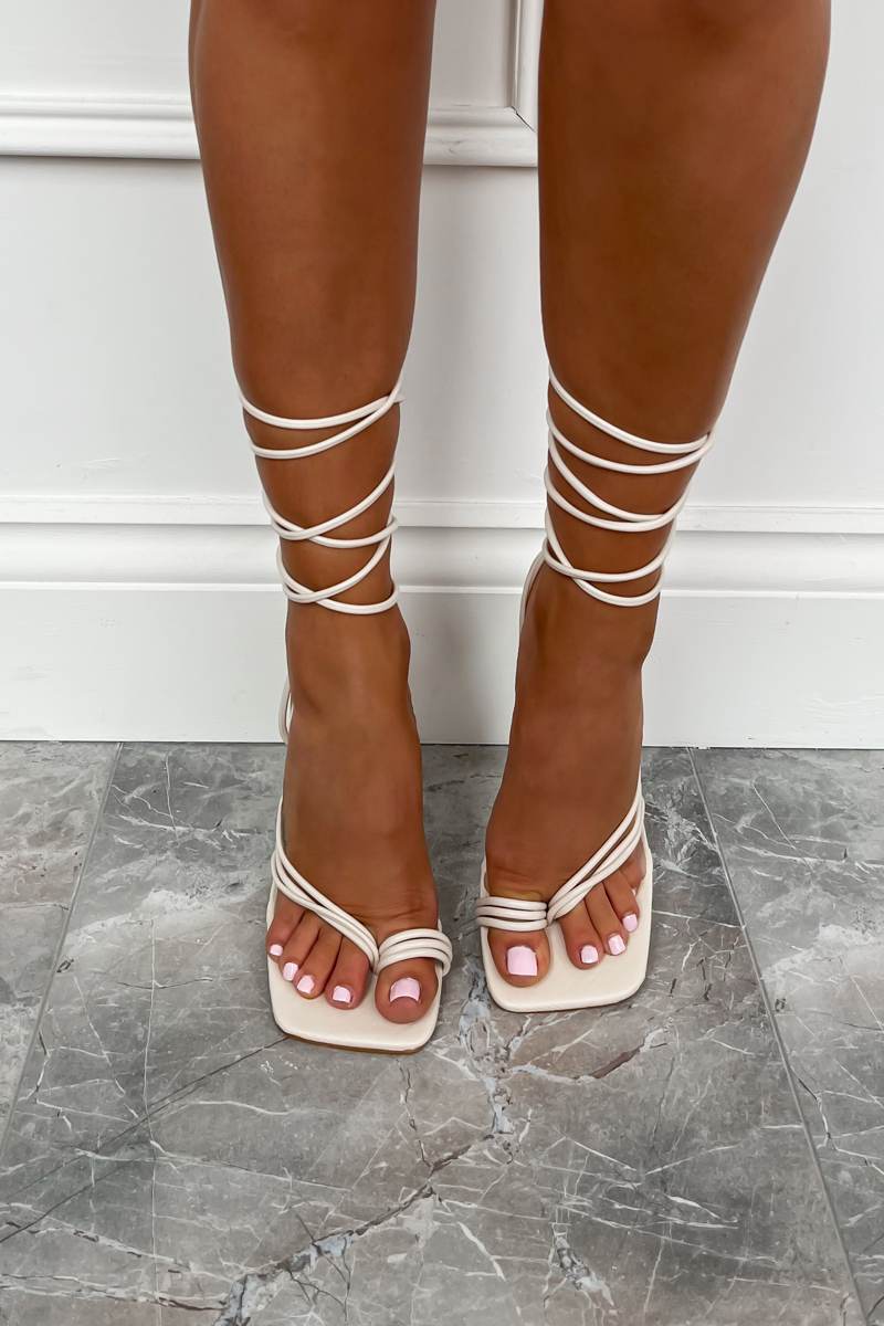 KACEY Lace Up Heels - Nude - 1