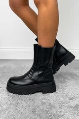 KALI Chunky Mid Boots - Black PU - 1