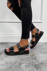 KIKO Sling Back Centurion Sandals - Black Croc - 2