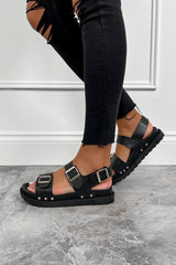 KIKO Sling Back Centurion Sandals - Black PU - 2