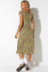 Motel Rocks Lona Midi Dress - Spring Ditsy Yellow - 2
