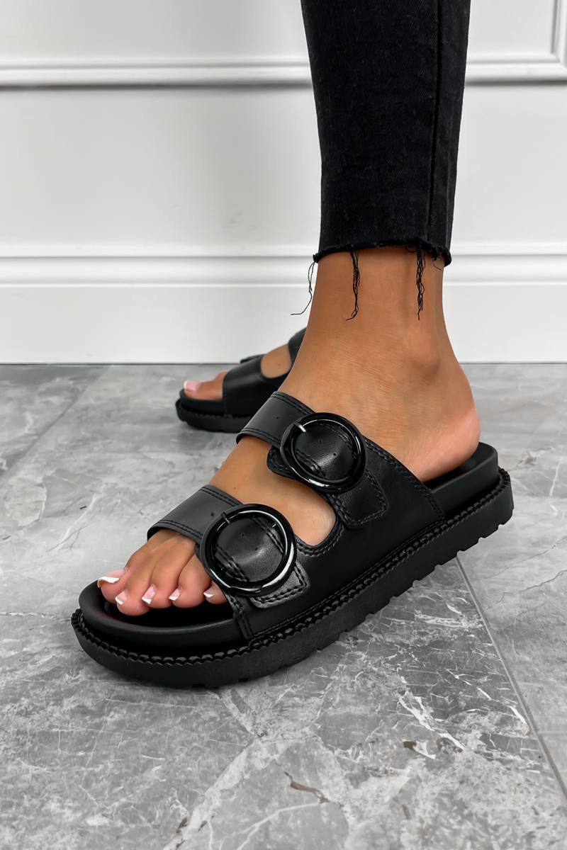 Buckle Sandals Slide Sandals Womens Uk LOZ Chunky Buckle Sliders