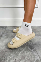 MABLE Flat Slider Sandals - Beige - 3