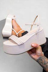 MACEY Chunky Platform Sandals - Beige PU-2