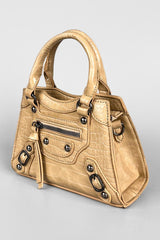 Mini Tote Bag - Beige Croc - 1