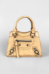 Mini Tote Bag - Beige Croc