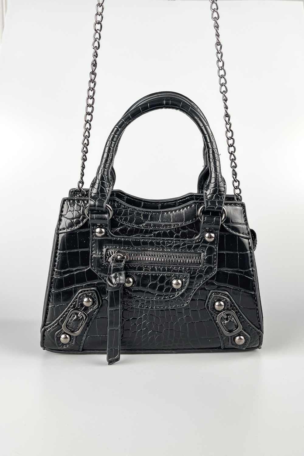 Mini Tote Bag - Green Croc - 1