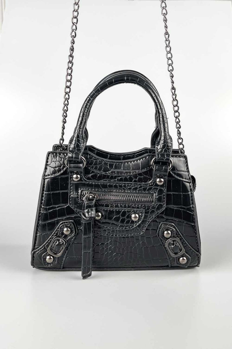 Mini Tote Bag - Green Croc - 1