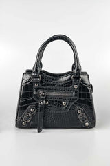Mini Tote Bag - Black Croc