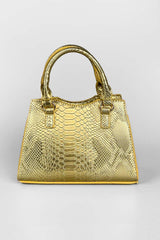 Mini Tote Bag - Gold Croc - 2