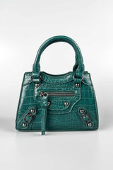 Mini Tote Bag - Green Croc