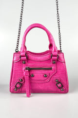 Mini Tote Bag - Pink Croc - 1
