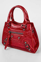 Mini Tote Bag - Red Croc