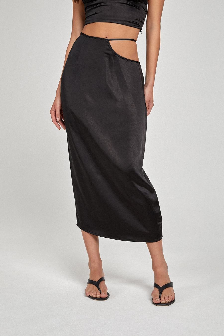 Motel Gardy Midi Skirt - Black - 1
