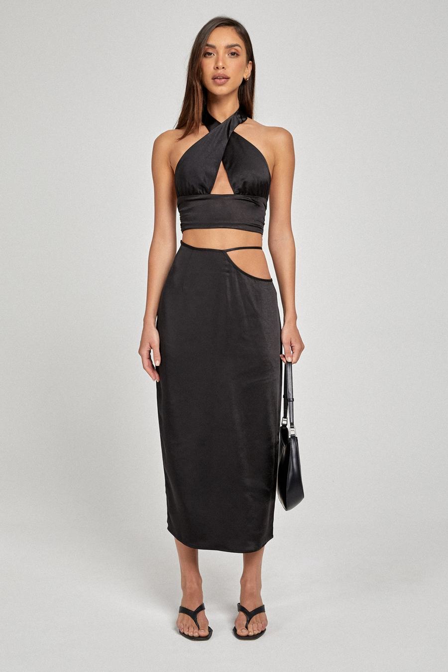 Motel Gardy Midi Skirt - Black