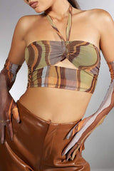 Motel Rocks Armelle Crop Top Earthy Gradient - 1