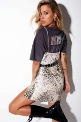 Motel Rocks Datista Slip Leopard Print Dress - Sand - 2
