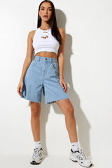 Motel Rocks Givas Strawberry Crop Top - White - 1