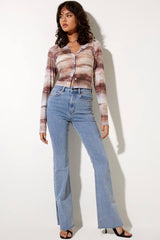 Motel Rocks KELLY SHIRT IN ABSTRACT ANIMAL MESH - 1