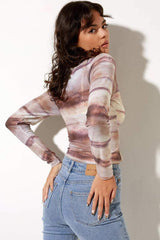 Motel Rocks KELLY SHIRT IN ABSTRACT ANIMAL MESH - 2