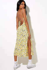 Motel Rocks Nosita Sunflower Midi Dress - Yellow - 1