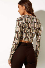 Motel Rocks Portia Long Sleeve Top - Brown - 1