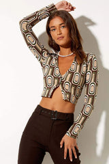 Motel Rocks Portia Long Sleeve Top - Brown