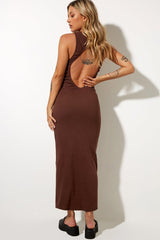 Motel Rocks Sarves Maxi Dress - Brown - 1