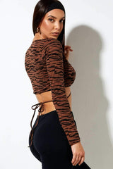 Motel Rocks Tiger Print Crop Top - 2