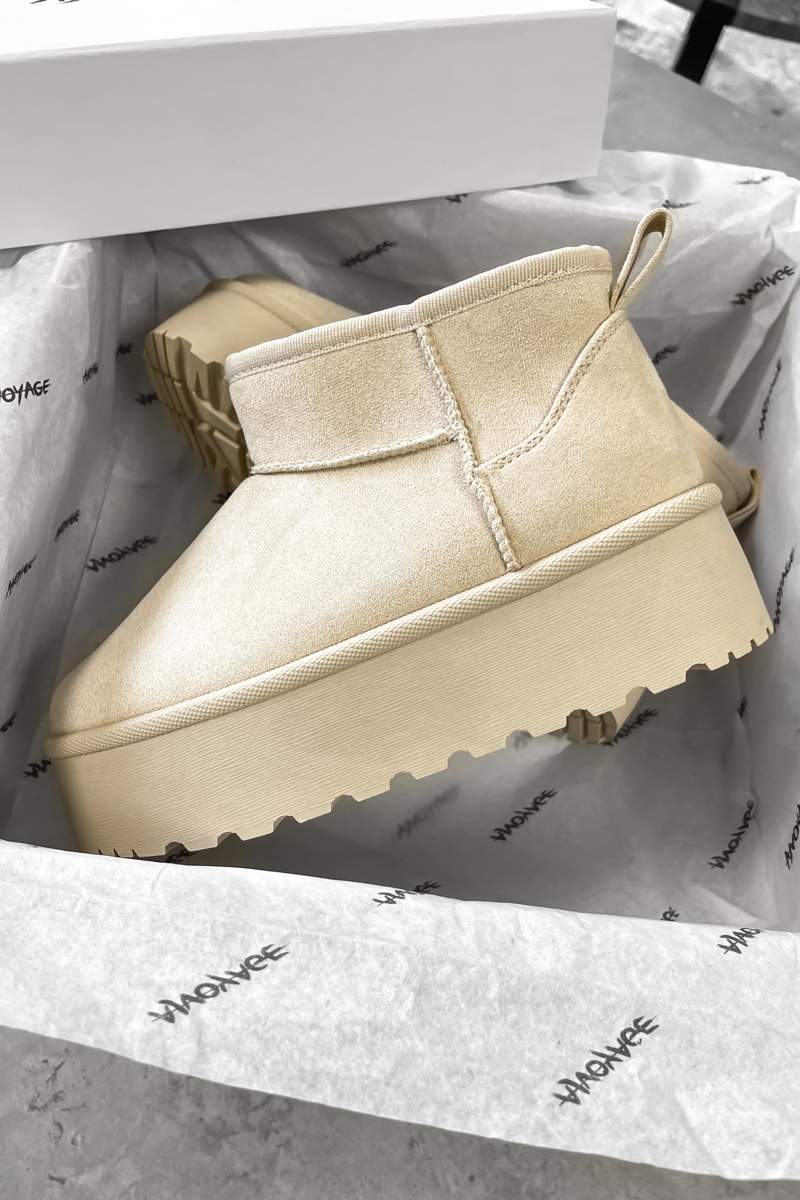 NOA Ultra Mini Platform Ankle Boots - Beige - 3