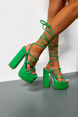 NOVA Chunky Platform Heels - Green - 1